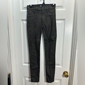 Hudson Jeans Black Pinstripe Skinny Jeans
